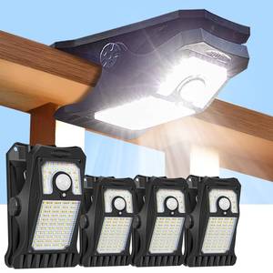 lot 4914 image: LIFENGSOLER 118Leds Solar Motion Sensor Lights Outdoor, Clip on Solar Lights Outdoor Waterproof, High Bright Solar Powered Security Lights for Outside Fence Chain Link Camping (4, 118 LED)