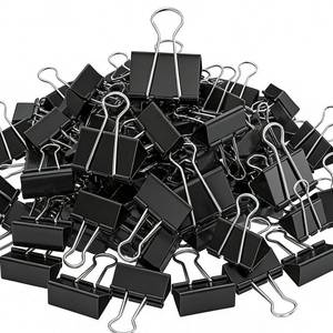 lot 4915 image: 200 Count Binder Clips Assorted Sizes, 4 Sizes Large, Medium, Small, Mini, Metal Paper Clamps, Bulk Black Clips Office Supplies (1 14, 1, 34, 12 Inch) KKEETUR