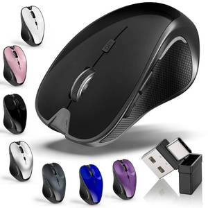 lot 4945 image: Mouse for MacBook Bluetooth Wireless Mouse Laptop MacBook Air Mac Pro Silent Rechargeable PC iPad Optical Mouse with Jiggler Dual Mode Switch Bluetooth 5.23.0 and 2.4GHz USB Type-C Receiver BLACK