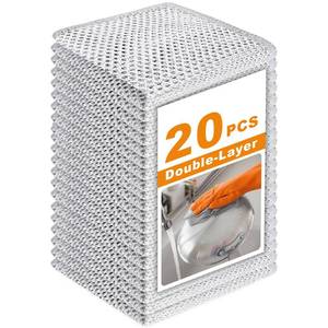 lot 4984 image: 20 Pcs New Upgrade 3-Layer Metal Dish Cloth, No Scratches Wire Cleaning Cloth , Reusable Multipurpose Wire Dishwashing Rag for Kitchen Cleaning Cloths,Sinks,Dishes,Stove Top, Dimensions, 7.87 x 7.87