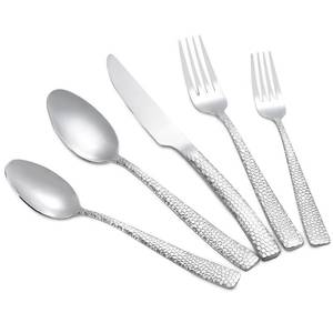 30-Piece Silver Silverware Set, Heavy Duty Hammered 18/10 Stainless Steel Flatware Set for 6, Food-Grade Cutlery Set, Tableware Set Including Fork Knife Spoon Set,Dishwasher Safe