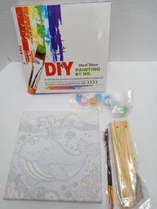 lot 4990 image: DIY Paint by Numbers Whale Ocean Scene Kit 20x20cm