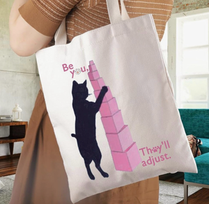 lot 5124 image: WCGXKO Montessori Pink Tower Be You Theyll Adjust Tote Bag Gift for Montessori Teacher or Student