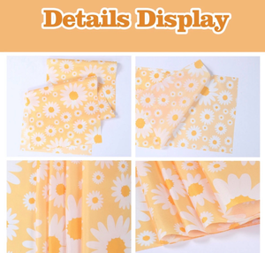 lot 5137 image: XIOBODR Round Tablecloth 60 Inch - Orange Daisy Lace Round Table Cloth for 24 to 48 Inch Kitchen Dining Round Tables, Wipeable Fabric Non-Slip Table Cover for Indoor Outdoor Camping Decor