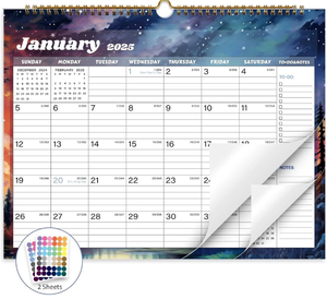 lot 5150 image: XISIDO 2026 Calendar, 2026 Wall Calendar, 18 Month Wall Calendar 2026-2027, January 2026 to June 2027 Calendar with Twin-Wire Binding, Hanging Hook and Julian Dates, 11 X 8.5 (Starry Sky) (Pack of 2)