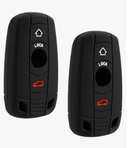lot 5166 image: 2x New Key Fob Remote Fobik Silicone Cover Fit For & Compatible With BMW - KR55WK49147-127-SC04 (Red)