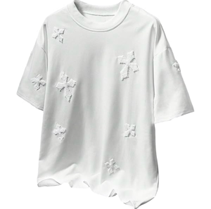 lot 5169 image: RoseSeek Mens Short Sleeve Round Neck Cross T Shirt (XXL)