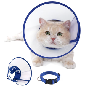 lot 5178 image: Cat Cone Recovery Collar, Adjustable Elizabethan Collar for Cats to Stop Licking After Surgery, Soft Comfortable Pet Cone for Neck Girth 7.5-9.0