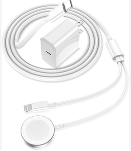 lot 5185 image: 2 in 1 USB C Compatible with i Watch Charger Magnetic Watch Fast Charging Cable Cord 6Ft,Type C Wall Block