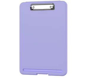 lot 5190 image: Clipboard with Storage, 8.5 x 11 Storage Clip Board with Low Profile Clip, Heavy Duty Nursing Foldable, Suitable for Classroom, Teacher, Coaches, Office School Supply(Light Purple)