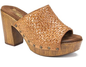 lot 5196 image: White Mountain Foot beds Altoria Womens Brown Y2K Style Slide Platform Sandals (9M)