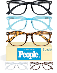 lot 5198 image: CCVOO 0.75 Reading Glasses for Women, Eye glasses, Blue Light Readers for Women