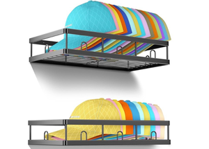 lot 5199 image: Sunfanie 2 Packs Metal Hat Rack for Wall, Holder with Multiple Hooks, Organizer for up to 40 Baseball Caps, Sturdy Wall Drilled Rack, Storage for DoorCloset, Black