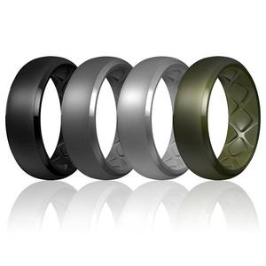 lot 5204 image: Egnaro Mens Silicone Wedding Rings 1467 Multipack Rubber Wedding Bands with Inner Arc Ergonomic Breathable Design for GymOutdoorGift