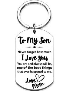 lot 5219 image: To My Son Keychain, Mother to Sons Gifts from Mom, Dad to Sons Gifts, I Love You Son Gift from Mom and Dad, Present Idea for Wedding, Birthday, Graduation, Gift Ready