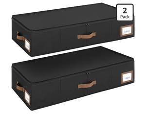 lot 5401 image: (2Pack) Cupic Cupid Under Bed Storage Containers, Foldable Organizer with Lid for Bedroom, Underbed Storage Box for Blankets, Clothes, Shoes, (GREY Not BLACK)