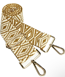 lot 5406 image: Dsigo Purse Strap, 2 Wide Gold Buckle Embroidery Crossbody Shoulder Strap for Bag Handbag Canvas Bag Crossbody Bags