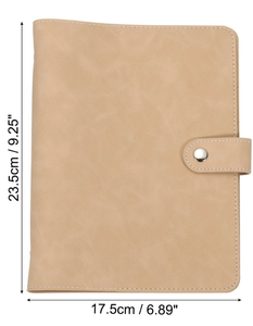 lot 5411 image: Uxcell A5 PU Leather Binder Cover, 6 Ring Loose Leaf Binder Protector Round Ring Binder Cover Refillable Notebook Binder for Meeting Photocard Budget Notebook Folder, Khaki