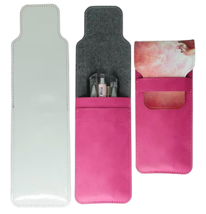 lot 5414 image: Sublimation Pen Bag Pen Sleeve 3 Pieces (Blank Leather  Colored Leather) Capacity of 1-5 pens DIY Process (Rosy)