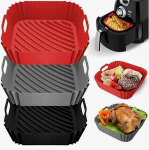 lot 5419 image: DUXAA 3 Pcs Air Fryer Silicone Liners, 8.5, Reusable Heat Resistant, for 4 to 8 QT Air Fryer Inserts for Oven Microwave Accessories