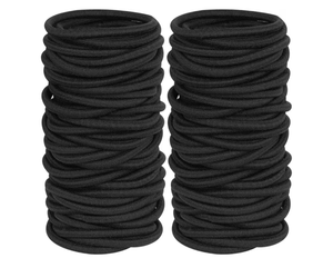 lot 5433 image: 101Pcs Black Hair Ties for Women Elastic Ponytail Holders Seamless Hair Bands Thick No Damage Rubber Bands hair Accessories Hairties for Thin Thick Curly Hair Party Daily Christmas with Storage Pouch