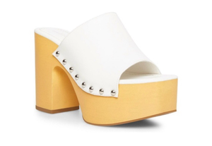 lot 5436 image: Madden Girl Harrps studded platform sandals in white (8.5)