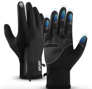 lot 5453 image: AURUZA Winter Gloves Men Women, Zipper Cycling Gloves Touch Screen, Windproof Warm Gloves Cold Weather, Anti-Slip Sports Gloves for Cycling Driving Running Hiking Climbing Skiing Sports