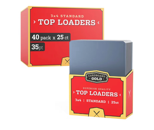 lot 5467 image: Cardboard Gold - 35pt Top Loaders for Cards - 1000 Count - Premium 3x4 Inch Trading Card Toploaders - Protect Your Baseball and Sports Cards with These Crystal Clear Hard Plastic Sleeves Protectors