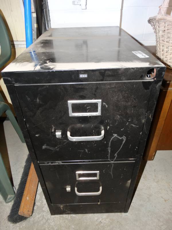 lot 10463 image: two drawer metal filing cabinet
