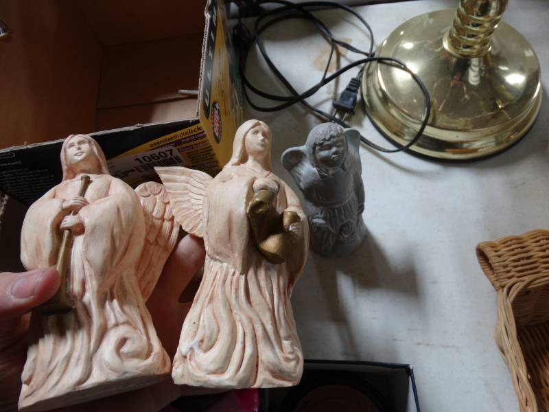 lot 10607 image: Lot of 3 small Angel Statues