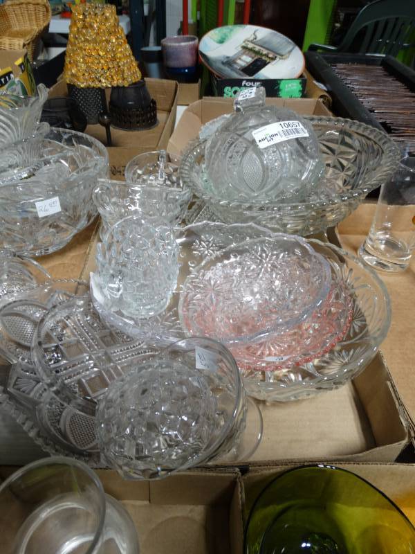 lot 10657 image: Lot of Ornate Glass Dishes