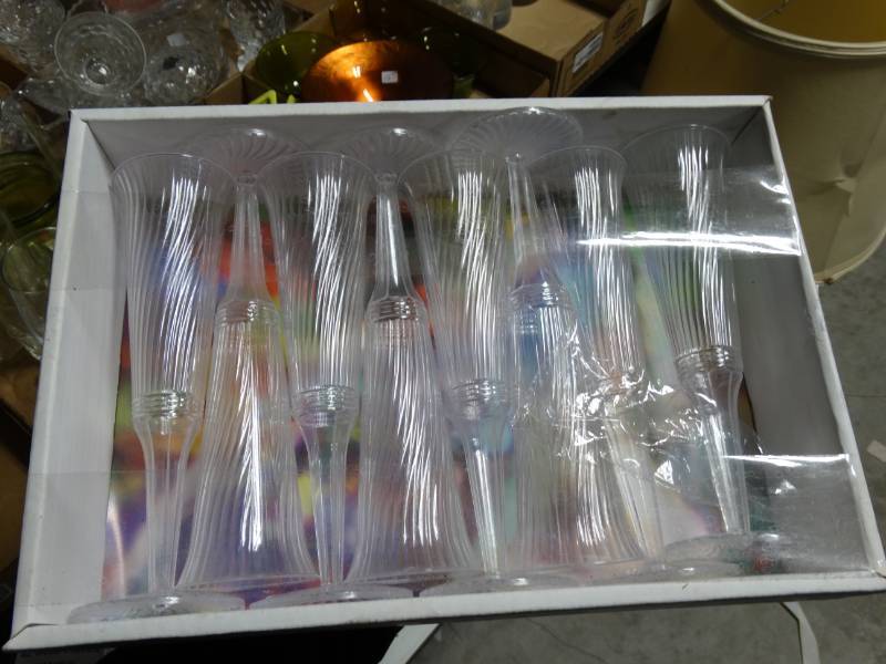 lot 10735 image: Lot of 8 Plastic Champagne Glasses