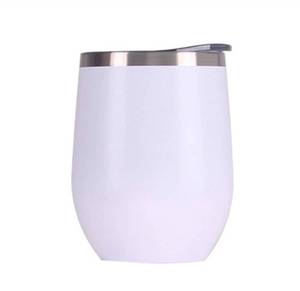 lot 5227 image: Gteller 12 oz Stainless Steel Wine Tumbler Stemless Glasses with Lid, Double Wall Insulated Travel Mug Perfect for Wine, Coffee, Drinks, Champagne, Cocktails (White) 2 pack