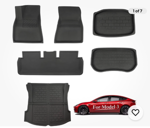 lot 5487 image: CYBERBEANS Liners for Tesla Model 3 Floor Mats Premium All Weather Anti-Slip Waterproof Interior Accessories - Compatible with 2023 2022 2021