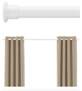 lot 5500 image: Tension Curtain Rod by EZFurni, 83-120 Inches, Heavy Duty Tension Rods for Windows, Adjustable Spring Loaded Curtain Rods No Drilling, Renter Friendly, Hold Up Blackout Curtains and Non Slip, White