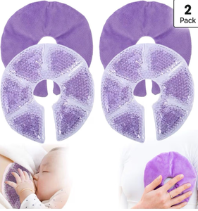 lot 5512 image: PINK Breast Therapy Pads, Hot Cold Breastfeeding Gel Pads, Breastfeeding Essentials and Postpartum Recovery, Nursing Breast Pads Pain Relief for Mastitis