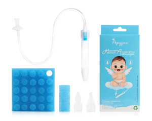 lot 5521 image: Baby Nasal Aspirator Infant Booger Sucker, Nose Sucker for Baby, Mucus Aspirator for Newborns, Nose Cleaner with 24 Hygiene Filters, Fast and Reusable