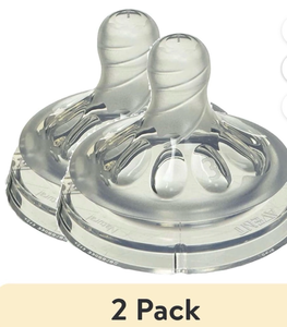 lot 5526 image: (6 pack) Philips Avent Natural Baby Bottle Medium Flow Nipple, 3M, 2pk, SCF65323