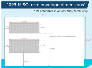 lot 5529 image: Blue Summit 100 1099 Envelopes Self Seal, 1099 MISC Envelopes, Double Window Security Envelopes, Designed for Printed 1099-MISC Laser Forms from QuickBooks Desktop, 5 58 x 9 -
