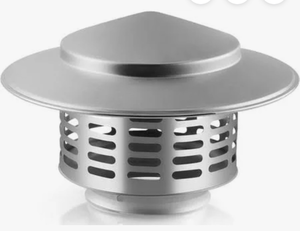 lot 5543 image: Singvon 3 Inch Round Chimney Cap, 304 Stainless Steel Chimney Cover with Screen, Stove Pipe Chimney Cap, Silver
