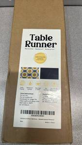 lot 5544 image: Chocolate Lemon Trivet Table Runner - Heat Resistant 350F, Waterproof, Reversible for Hot Dishes, Plates & Pots (Mid Century Sunflower, 48 inch)