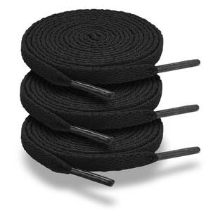 lot 5257 image: ZHENTOR 3 Pair Flat Shoe Laces for Sneakers, Shoelaces for Sneakers Athletic Running Shoes Boot Strings (D-black(3 pairs), 47 inches)