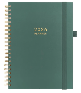 lot 5565 image: And Per Se 2026 Planner, A4 Size-Daily, Weekly & 18-Monthly Planner, Daily Schedule, Monthly Tabs, 100 GSM Thick Paper (Forest Green)