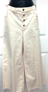 lot 5579 image: Women TIME AND TRU Beige High Rise 4 Button Fly Stretch Wide Leg Jean (Size 10)