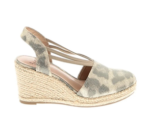 lot 5580 image: Impo wedges featuring a metallic leopard print (Size 8 12 M)
