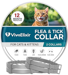 lot 5582 image: 4 Pack Flea And Tick Collar For Cats 12-Month Protection Adjustable & Waterproof Safe, Long-Lasting Repellent For Fleas, Ticks, Lice & Mosquitoes Fits Small, Medium & Large Cats