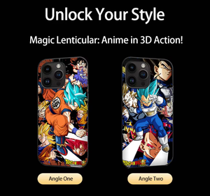 lot 5584 image: 3D Lenticular Phone Cases Dragon Ball Z Goku Vegeta Gohan Super Saiyan for IPhone 14 Plus