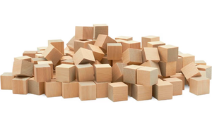 lot 5595 image: DaTpuik Bamboo Blocks 100 PCS 34 Inch Unfinished Bamboo Blocks for Crafts Wooden Cubes Plain Wooden Blocks for Baby Shower, Small Blank Wooden Blocks, STEM, Building, Birch Wood Cubes for Crafts