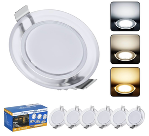 lot 5599 image: Ristow 6 Pack RV Ceiling Light Recessed LED 12V Interior 300 Lumens Super Slim Dimmable for Motorhomes Vans Cabin Truck Camper Caravan Trailer Sailboat, 3 Colors(3500K, 4500K, 6500K) transparent