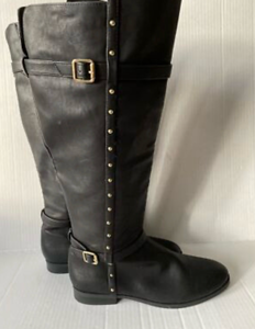 lot 5601 image: I.N.C Concepts Womens Black Knee-High Boots Size 9M